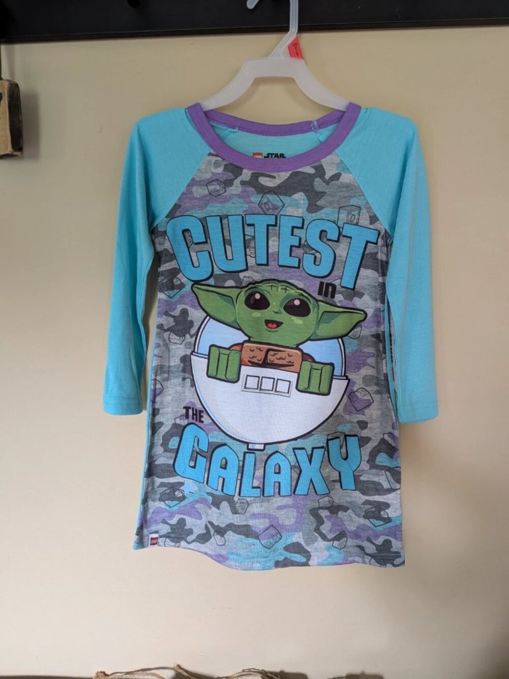 Lego Star Wars - Grogu - Cutest In The Galaxy - PJ Shirt - Baby Yoda - L 10/12